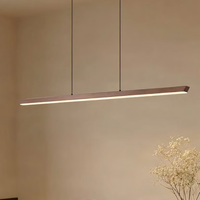 Lucande Solvar LED hanglamp, bruin, langwerpig, dimbaar, voor woonkamer en eetkamer