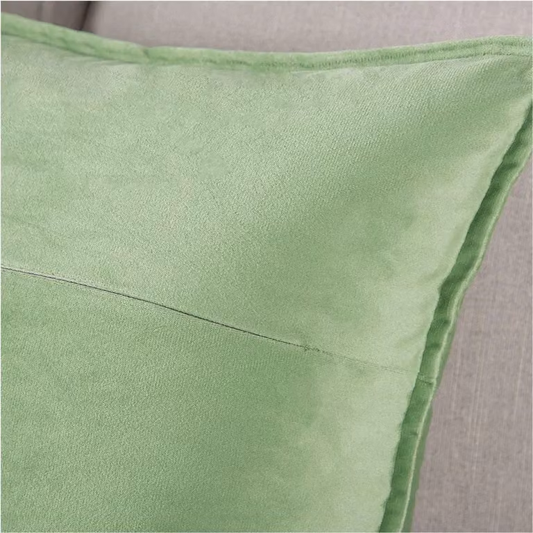 Set van 2 luxe fluwelen decoratieve kussenslopen in appelgroen, 60 x 60 cm