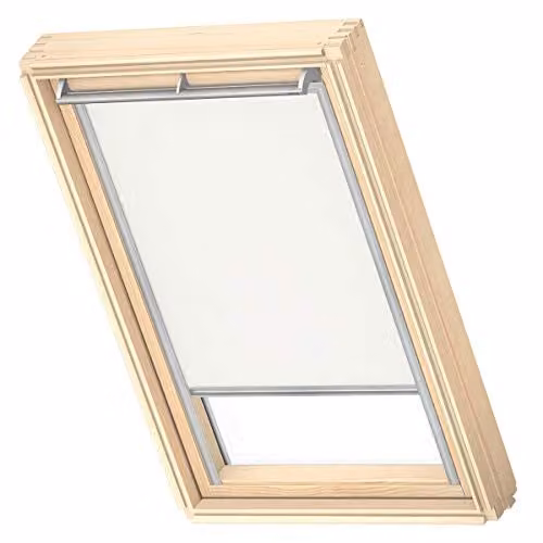 VELUX Lichtdoorlatend Rolgordijn RFL met grijze geleiders, Wit, UK04