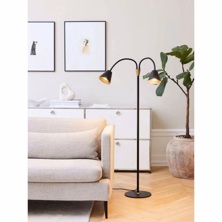 Hygge vloerlamp van Halo Design, zwart, 2-lamps, Hoogte: 135 cm