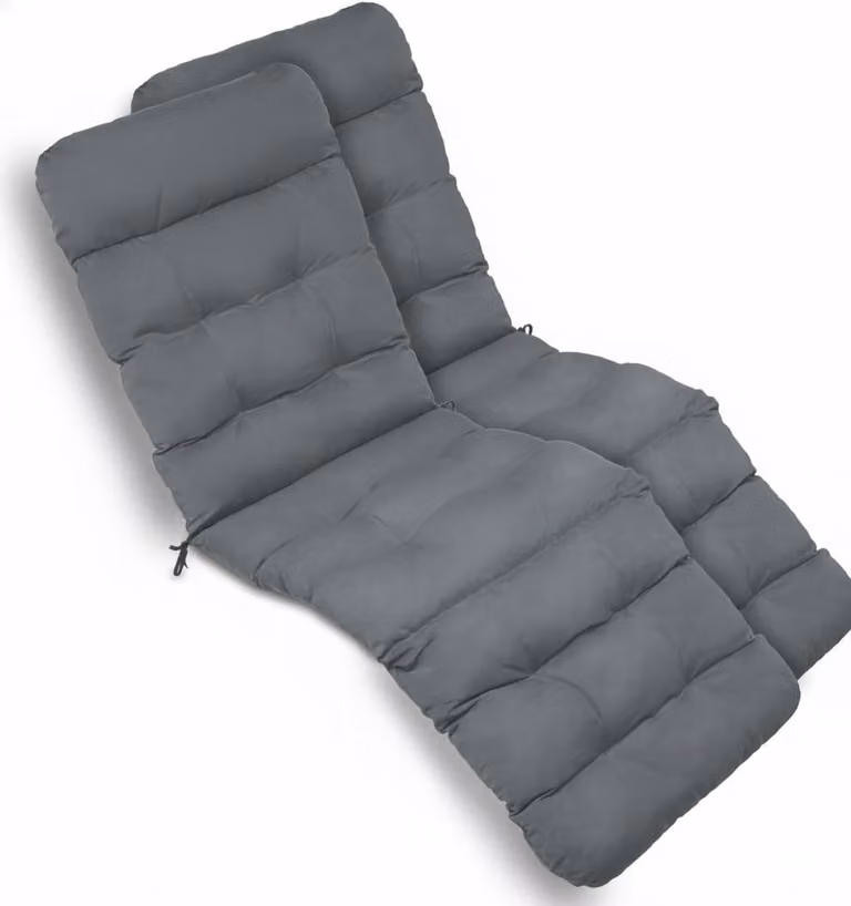 Beautissu Set van 2 Comfortabele Ligkussens voor Ligstoel, Grijs, B/D/H: 200 x 50 x 8 cm