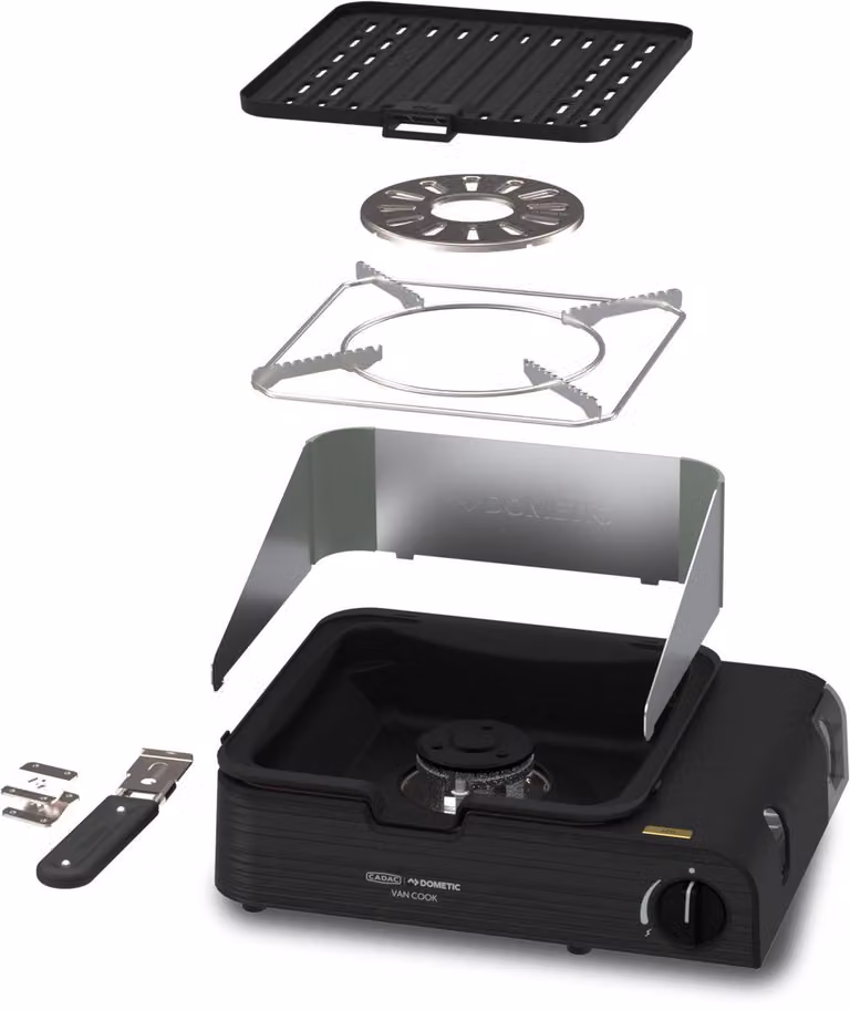 Cadac Dometic Van Cook FFD BBQ Plate Compacte Gasbarbecue Zwart