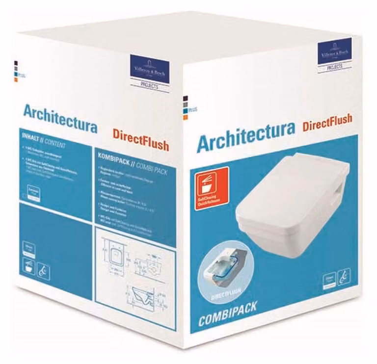 Villeroy & Boch Architectura wandtoilet met DirectFlush combipakket inclusief toiletzitting