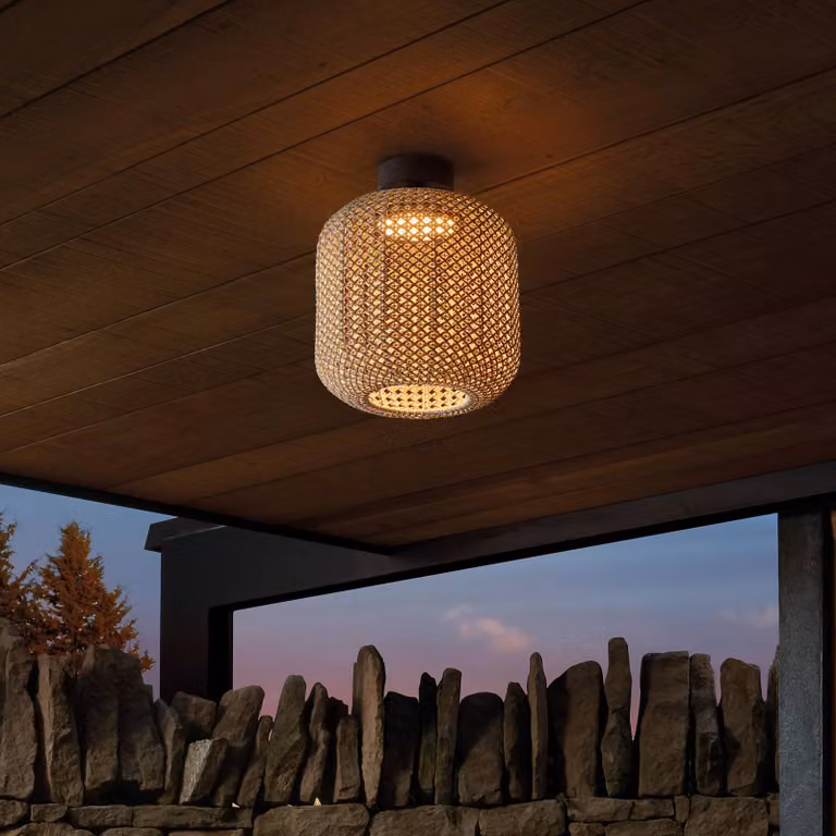 Bover Nans PF/31 LED buiten plafondlamp, Bruin/Roest, Dimbaar, IP54
