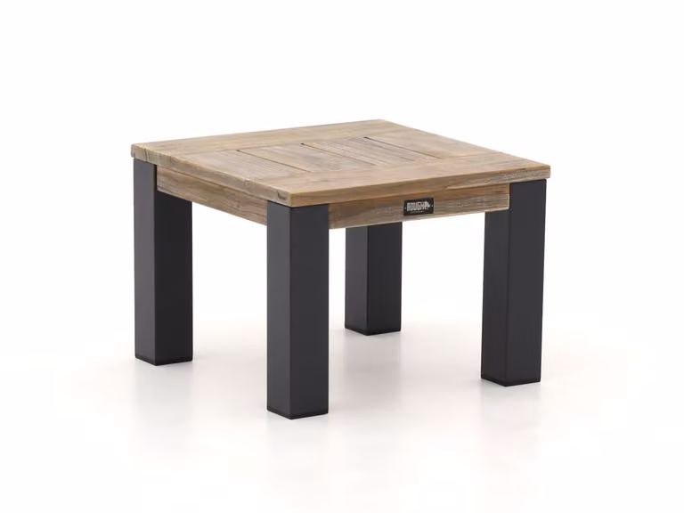 ROUGH Furniture Bijzettafel tuin vierkant van teakhout bruin of grijs B/D/H: 55 x 55 x 40 cm
