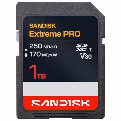 SanDisk Extreme PRO SDXC UHS-I geheugenkaart, 1 TB, V30, zwart