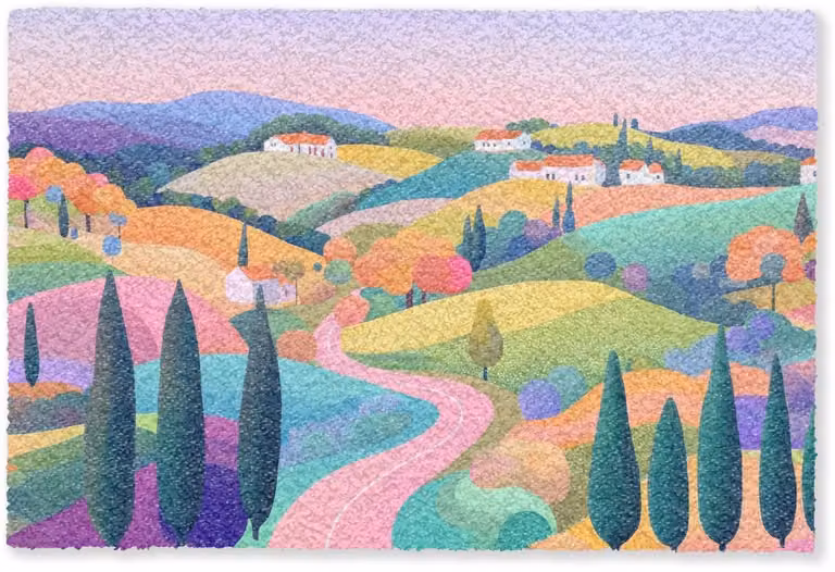 MuchoWow Deurmat Landschap Paars Pastel - B/D: 90 x 60 cm