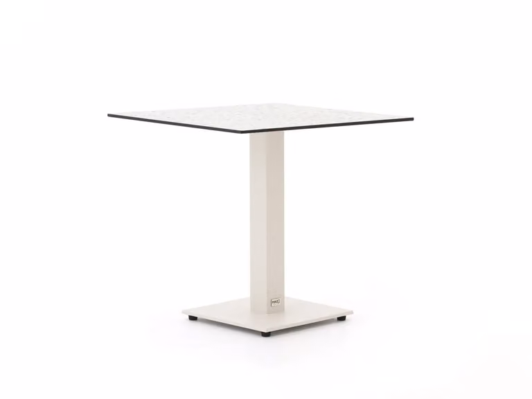 Forza Furniture Tuineettafel Forza Vierkant HPL Kunststof Grijs Wit B/D: 80 x 80 cm