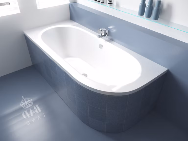 Badland Avita Hoekbad met isolatie en sifon, links, 170 x 75 cm