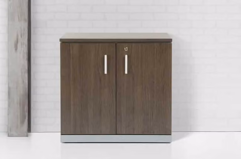 Modulaire draaideurkast Chief Donker Eiken met Wit ombouw B/D/H: 85 x 90 x 42 cm