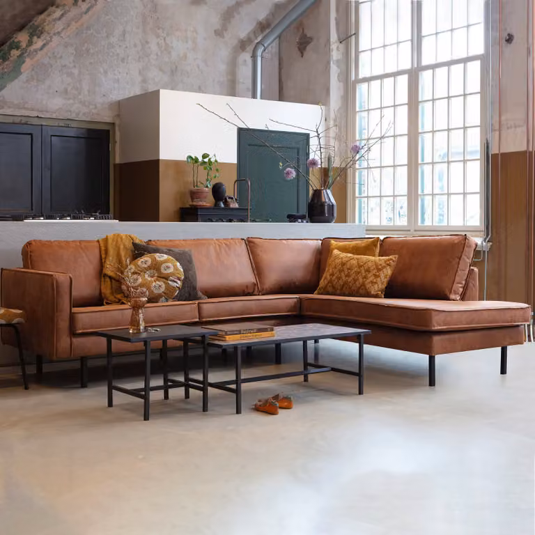 WOOOD Hoekbank Rodeo Rechts - Cognac - BePureHome