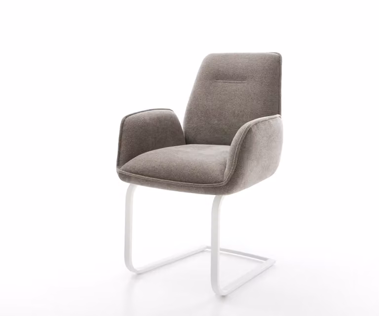 DELIFE Sledemodel Zoa-Flex met pocketveer kern in taupe en wit