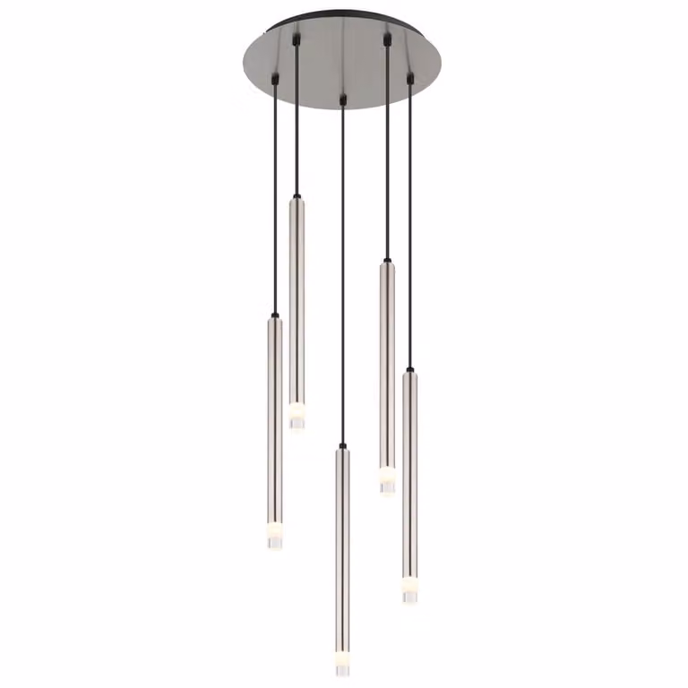 Globo Design hanglamp Ryan 5-lichts zilver metalen en glas