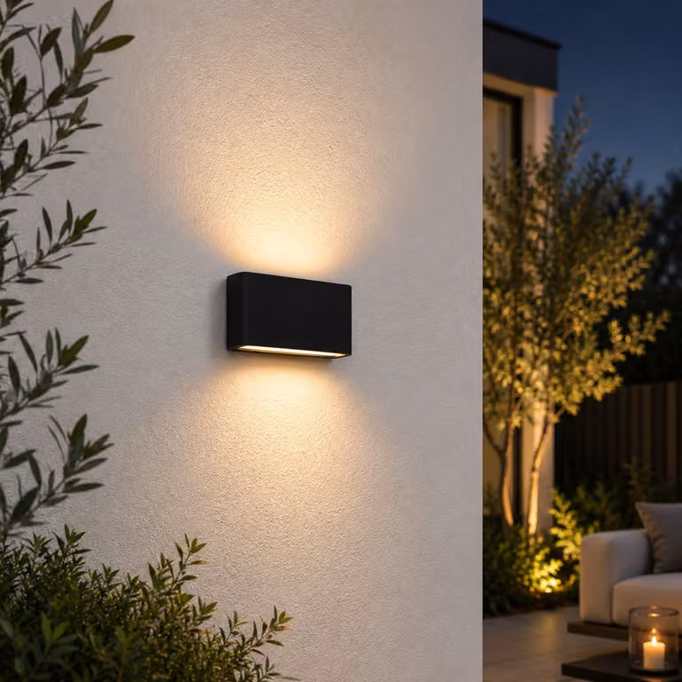 Artdelight Up Down Wandlamp Box zwart aluminium