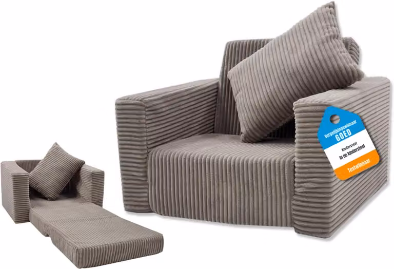 Quvo Kindersofa Zitzak Kinderstoel Beige B/D/H: 100 x 50 x 40 cm