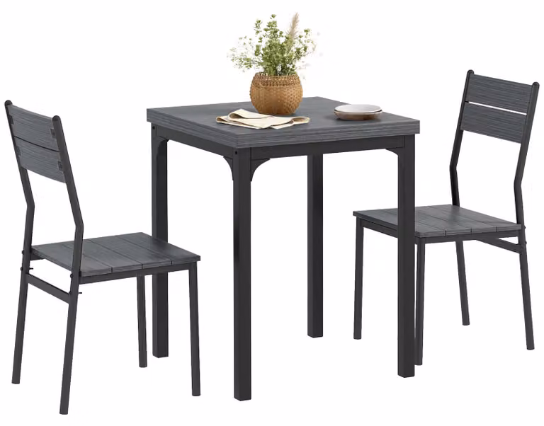 HOMCOM 3-delige eethoek met metalen frame voor volwassenen