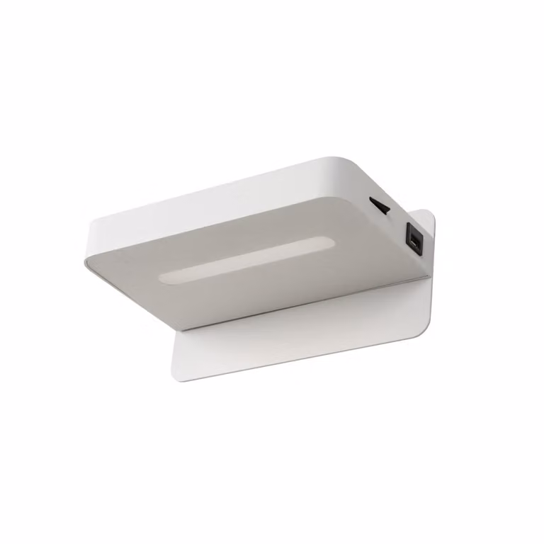 Lucide Atkin LED Wandlamp met USB-oplaadpunt - Wit