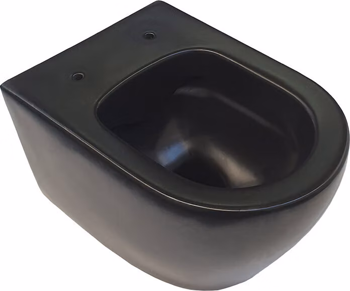 Aloni Design hangtoilet, zwart, zonder spoelrand