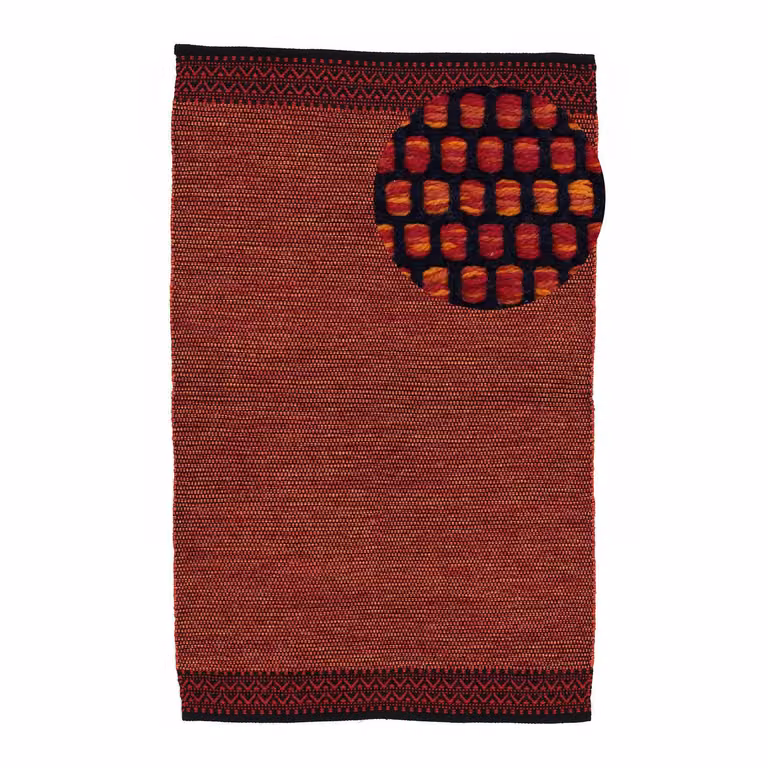 home24 Kelim Mia Laagpolig Vloerkleed Rood Katoen B: 60 cm, L: 110 cm