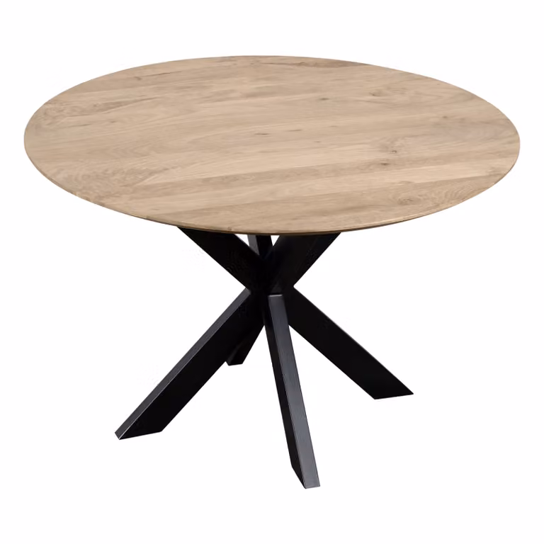 QUVIO Eettafel Sofia - Rond - Ø130 cm - Mangohout - Naturel
