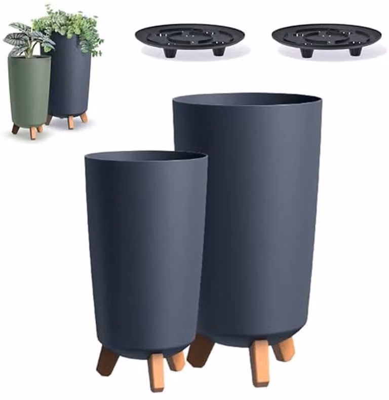 Bloempot en Pootjesset Set voor Binnen en Buiten - Breedte: 19,5 cm en 24 cm