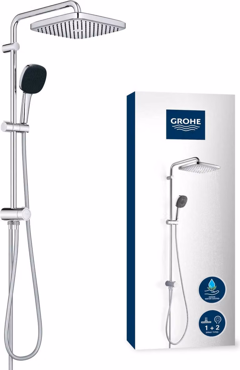 GROHE Vitalio Comfort 250 Douchekolom met handmatige omzetter en waterbesparende functie - Chroom - 26698001