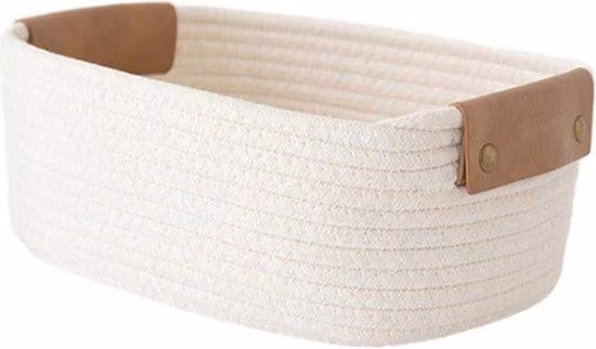 Grote geweven opbergboxen in textiel wit voor de kinderkamer