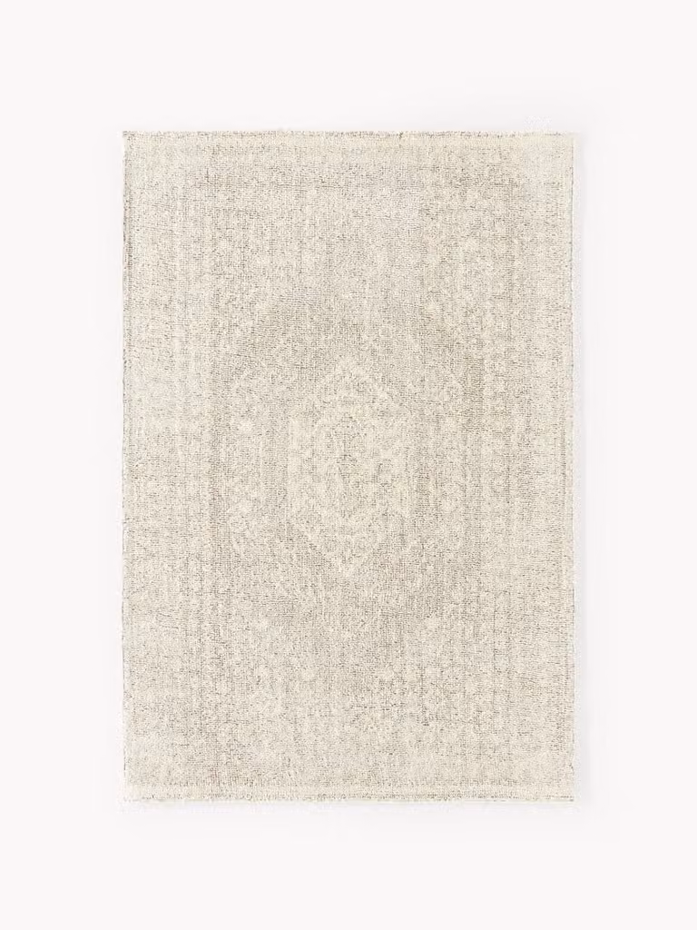 Westwing Collection Flynn handgetuft vloerkleed van jute en wol in vintage stijl