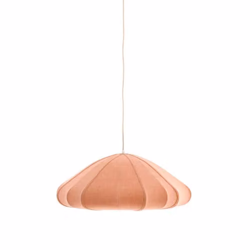 Light & Living Cesano Stoffen hanglamp - Roze - B: 64 cm, D: 64 cm, H: 25 cm