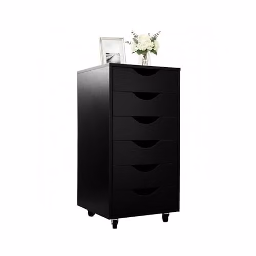 Relaxdays Rolcontainer met wielen, zwart, H x B x D: 78 x 40 x 40 cm
