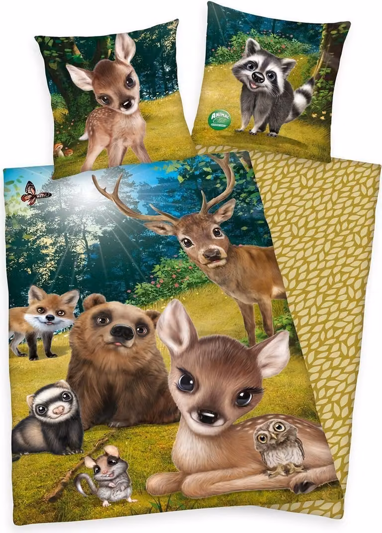 Herding Animal Club beddengoed voor baby of kinderkamer, 100% katoen (renforcé), B/D: 80 x 80 cm en 135 x 200 cm