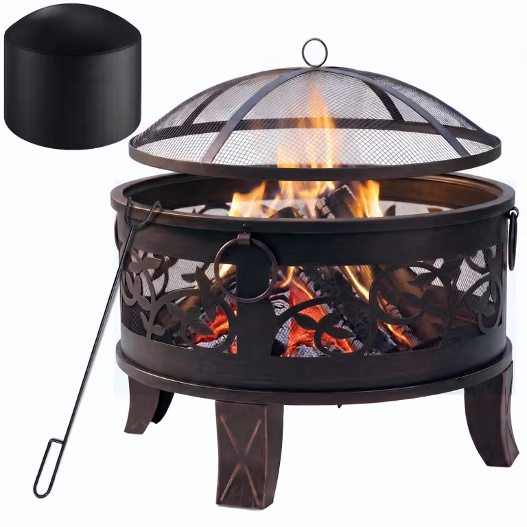 Gardebruk Vuurschaal met vonkenvanger en afdekking, Diameter: 66 cm