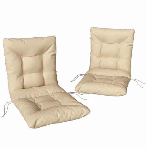Outsunny Set van 2 Zitkussens voor Tuinmeubels Beige B: 120 cm, D: 50 cm, H: 8 cm