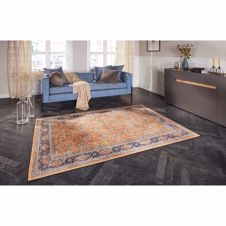 home24 Vloerkleed Keshan Maschad, goud/geel/goudgeel, B/D: 80 x 150 cm