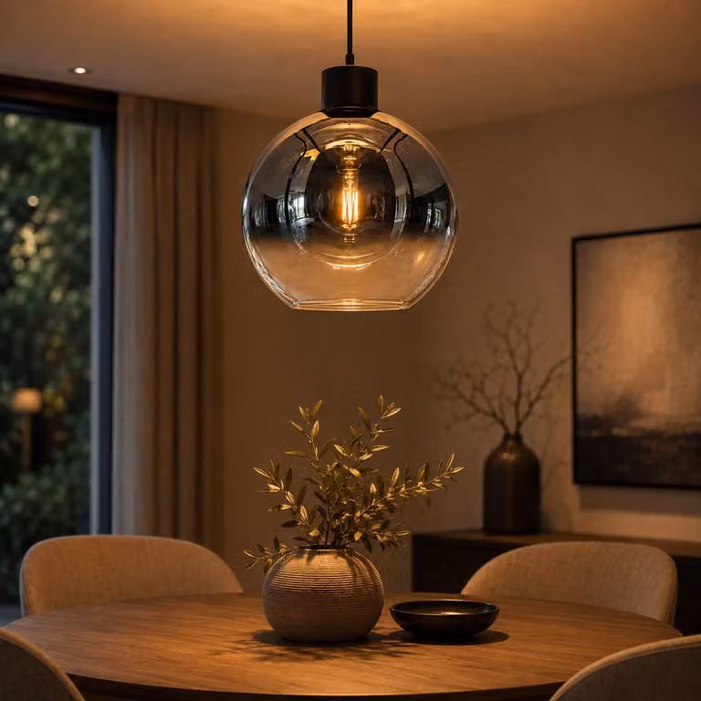 Artdelight Hanglamp Rosario Modern Rond Glas Chroom Helder Ø 30 cm