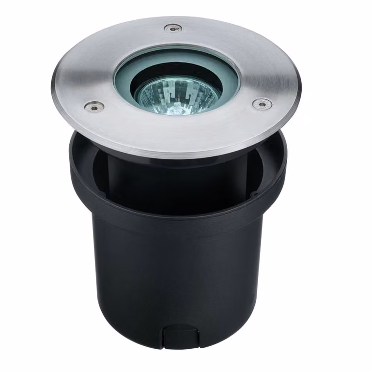 Franssen Grondspot RVS rond met transparant glas in zilver