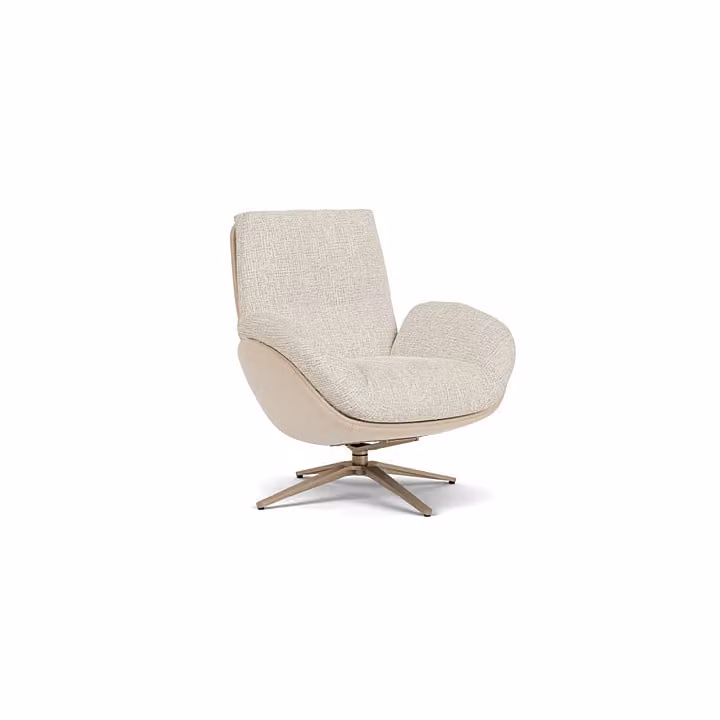 Prominent Draaifauteuil Organic - Beige - Stof of Kunstleer/Stof
