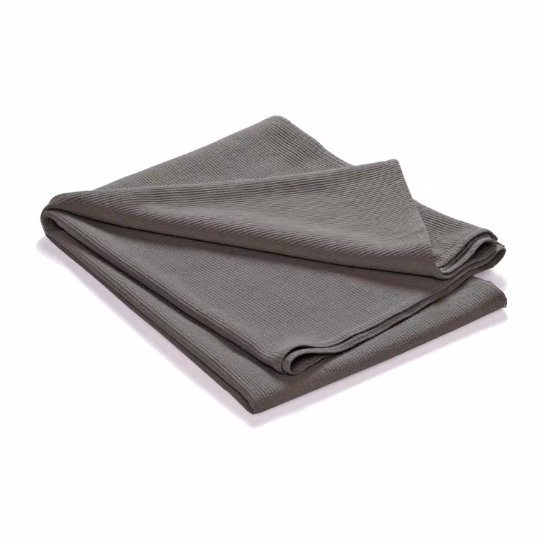 Etol Design Stripe sprei van stonewashed katoen - Donkergrijs - 260 x 260 cm