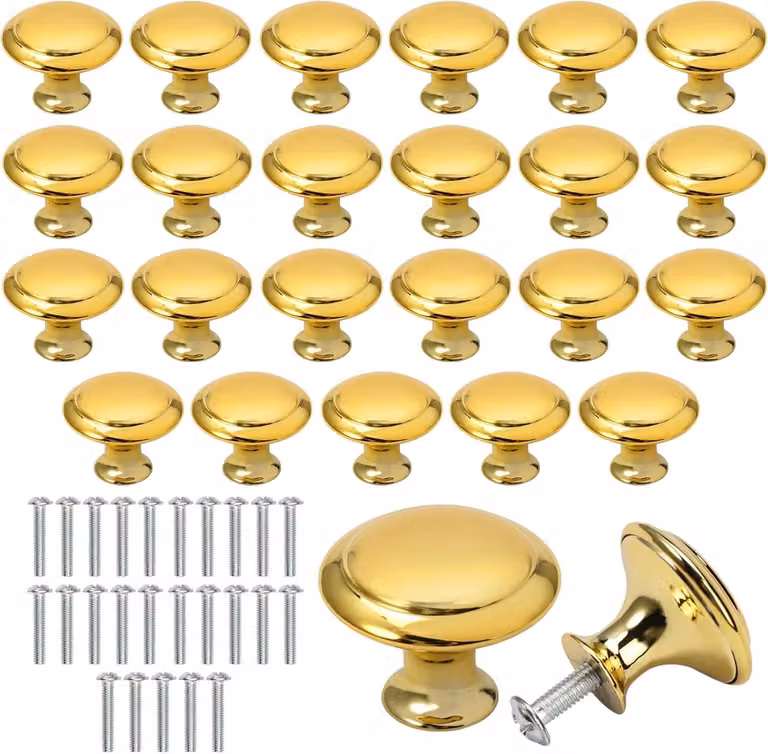 25 Stuks Gouden Ladeknoppen voor Meubels, Kasten en Garderobes - Decoratieve Handgrepen voor Interieur