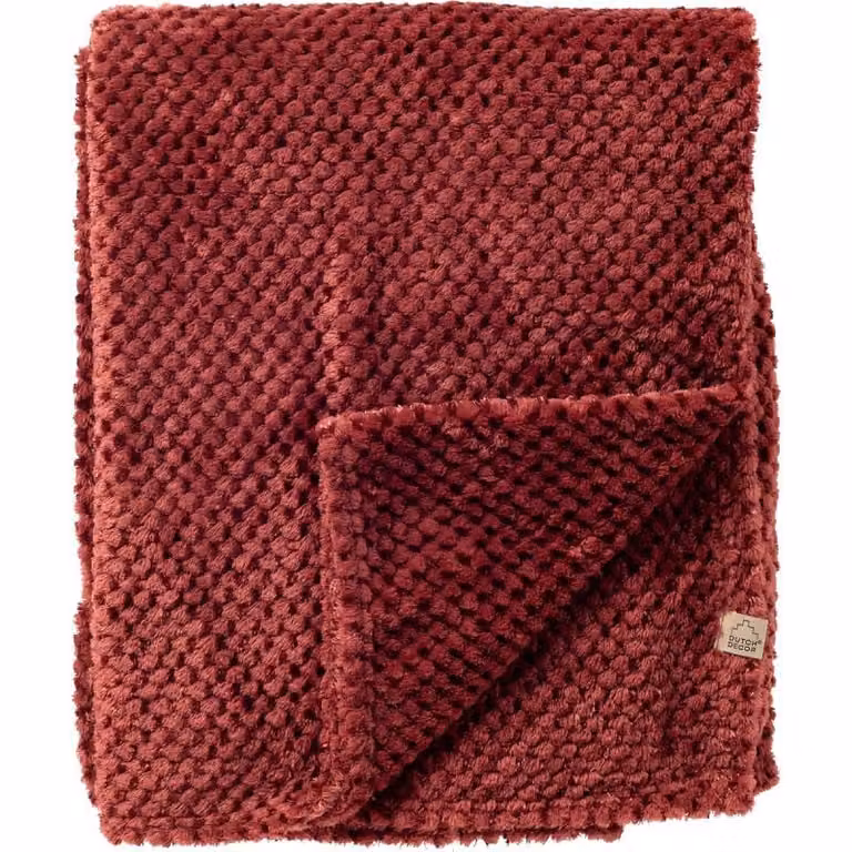 Dutch Decor Micky Plaid Fluffy Merlot Rood B: 150 cm, D: 200 cm