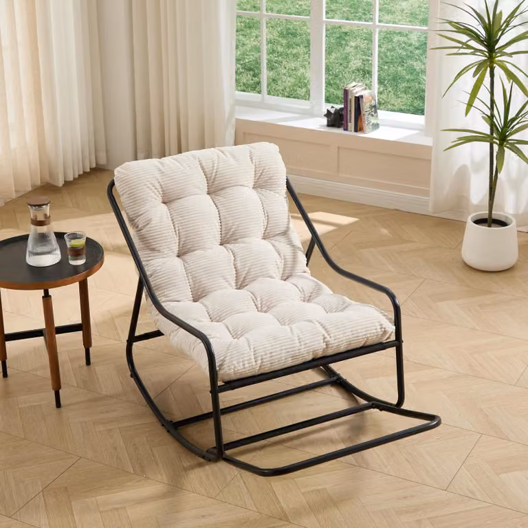 Aosom Buiten schommelstoel met extra dik comfortkussen, wit