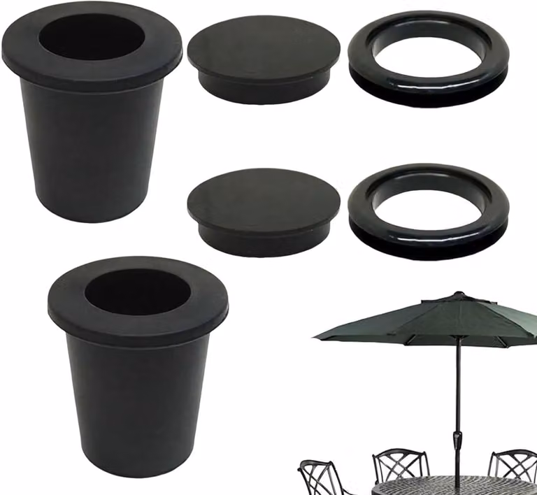 Parasol Gat Ring Zwart - Weerbestendige Silicone Parasolhouder Adapter voor Terrassen - Geschikt voor 5-6 cm