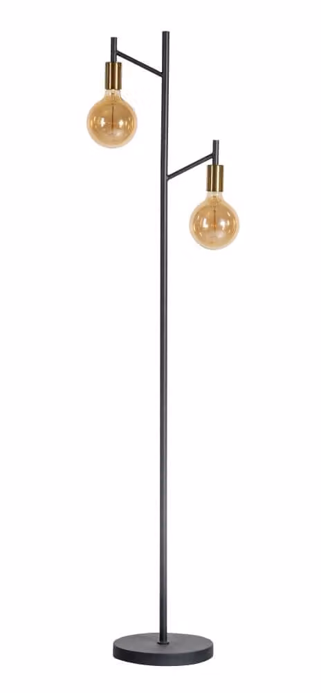 ETH Design leeslamp Tree vloerlamp zwart met transparant glas