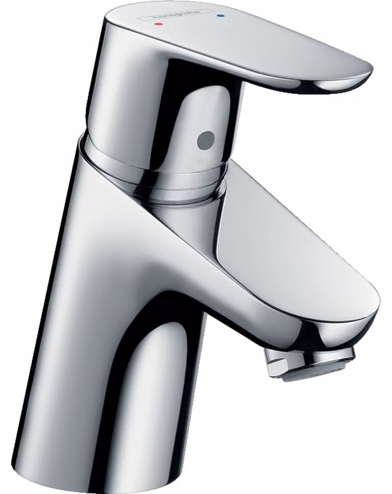 Hansgrohe Focus 70 wastafelmengkraan chroom met push-open afvoer en waterbesparende functie