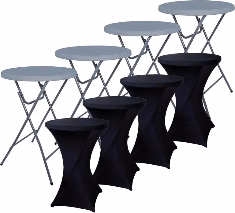 Statafel Set met Rokken voor Feestjes - Grijs - Ø80 x 110 cm