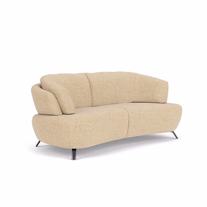Prominent Organic 2,5-Zitsbank - Donkergeel/Beige - Stof - Modern met Verstelbare Hoofdsteun