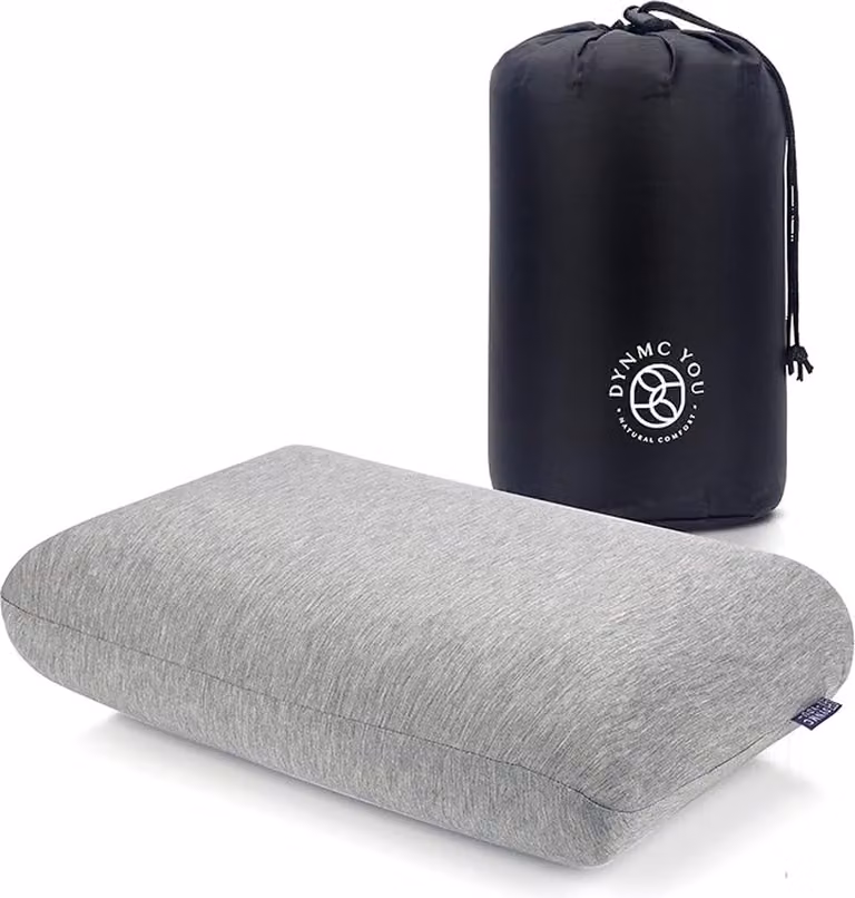 Comfortabel Reiskussen en Outdoor Kussen met tas en zachte OEKO-TEX bamboe hoes - Traagschuim neksteunkussen voor reizen en kamperen
