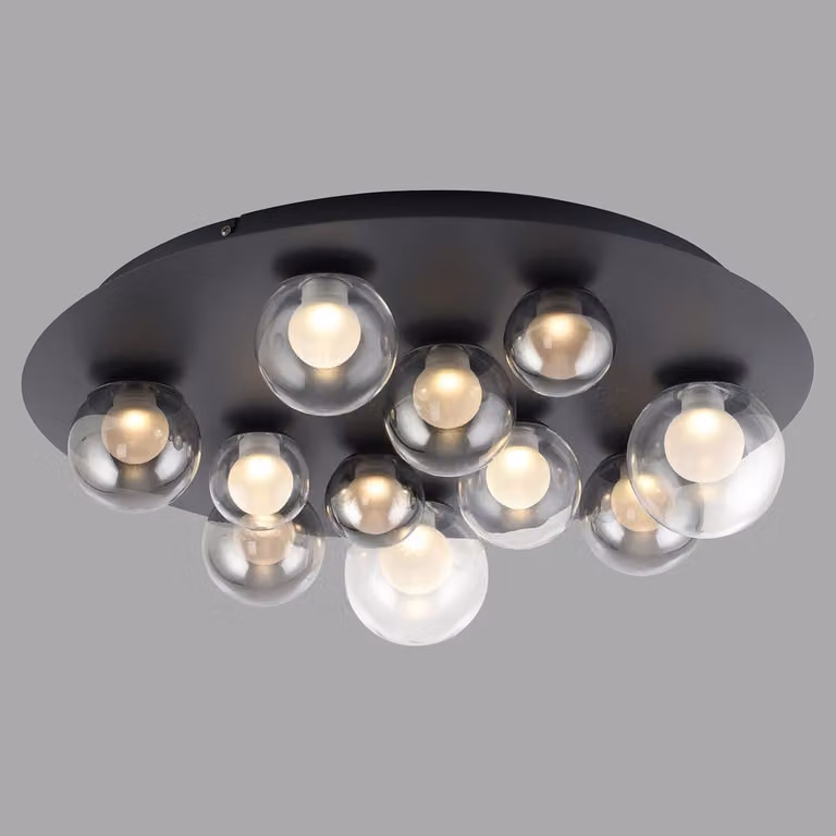 Paul Neuhaus Pure Popup LED plafondlamp, Mystic grey, Ø 60 cm, 11-lichts