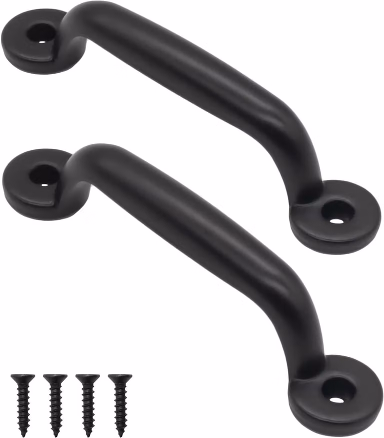 Antieke ladegrepen in zwart met klassiek design, 2 stuks, 89 x 22 mm