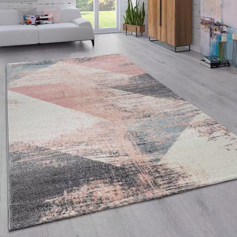 Modern abstract vloerkleed voor woonkamer en slaapkamer - Pastel - 60 x 100 cm